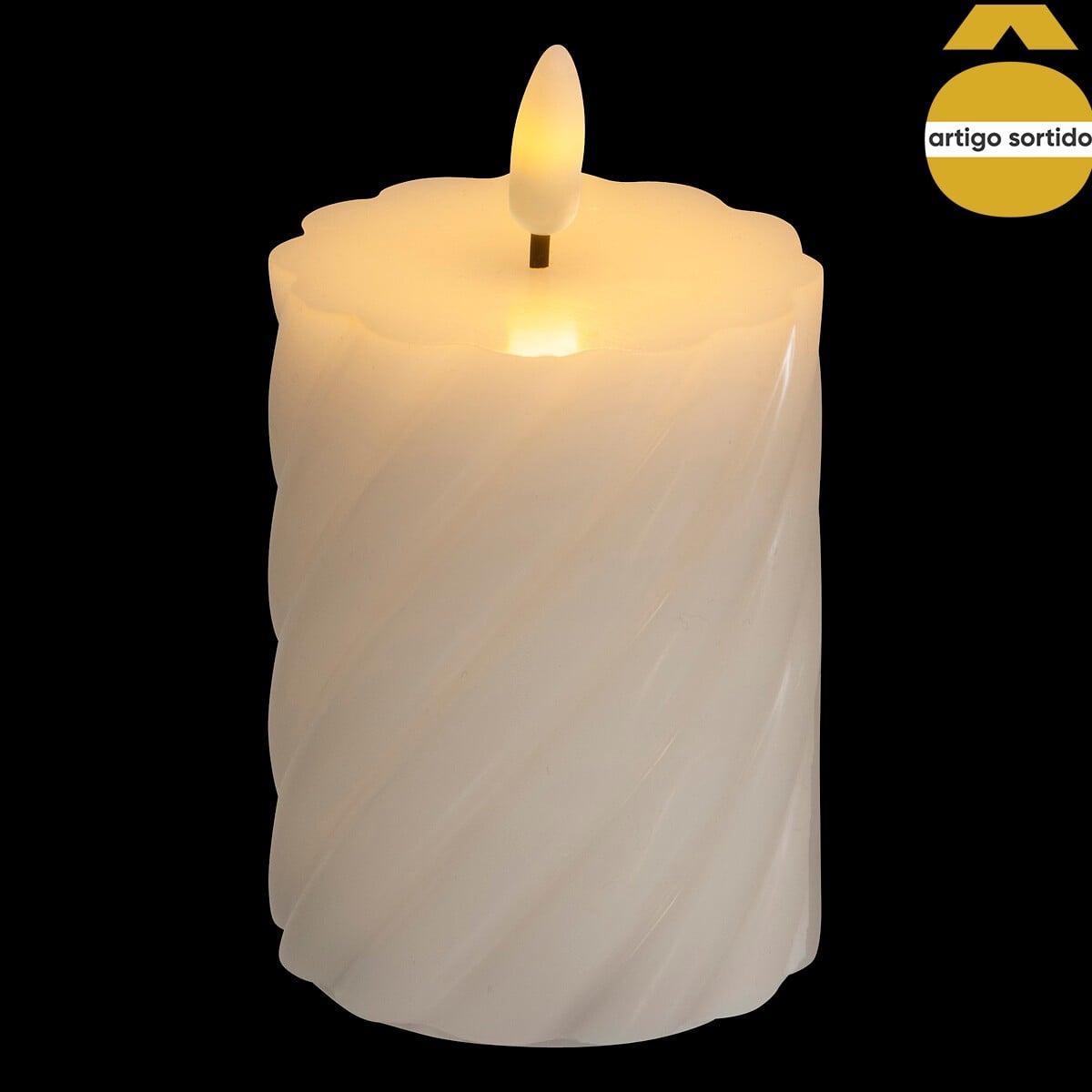 Vela led cil&iacute;ndrica mina branca 11,5cm