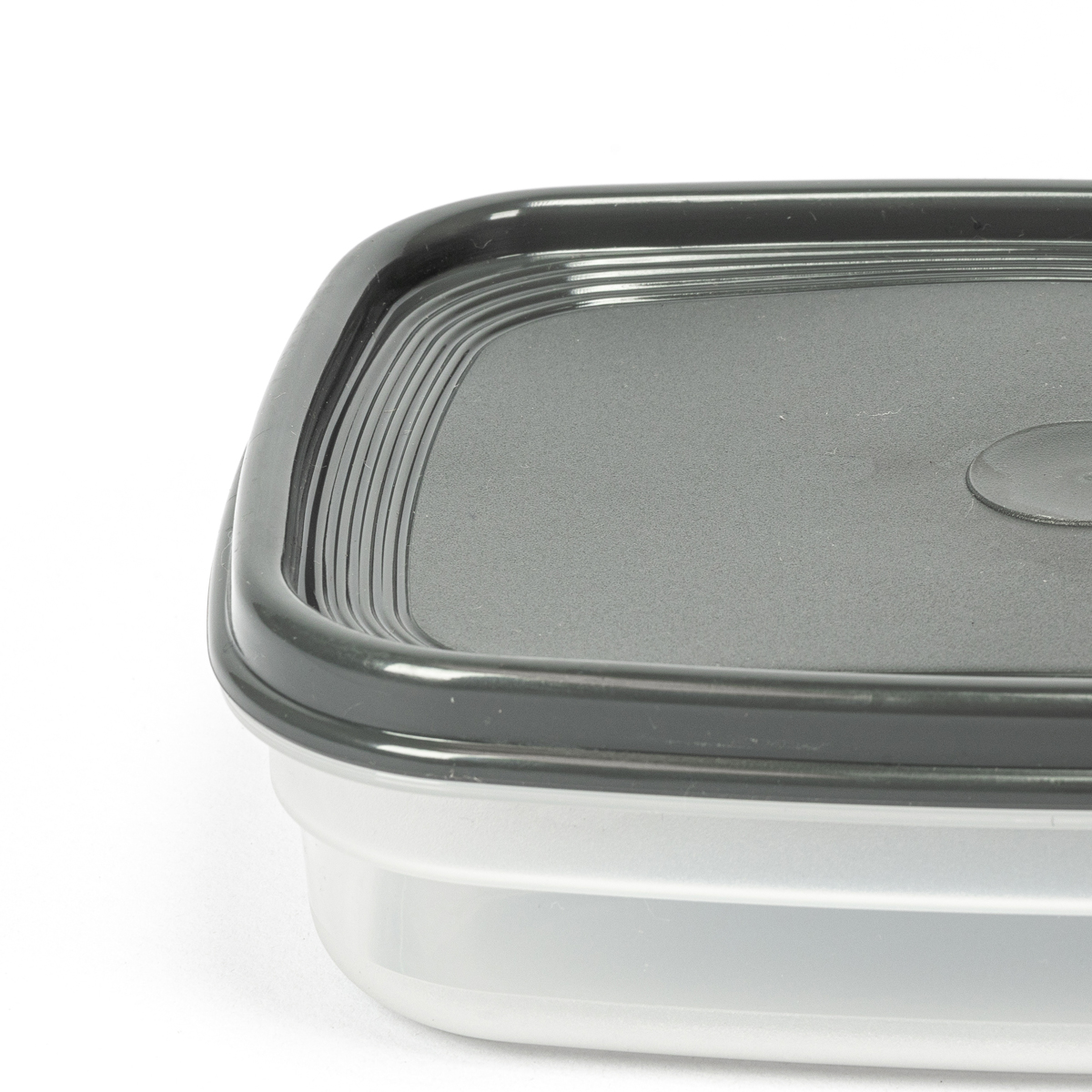 Caixa retangular com tampa cinza 0,8l