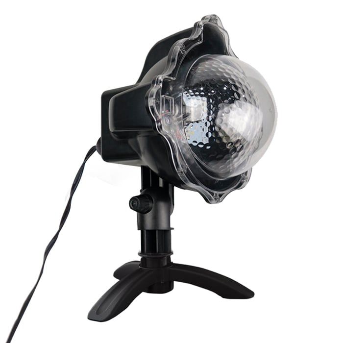 Projetor luminoso exterior com efeito neve branco