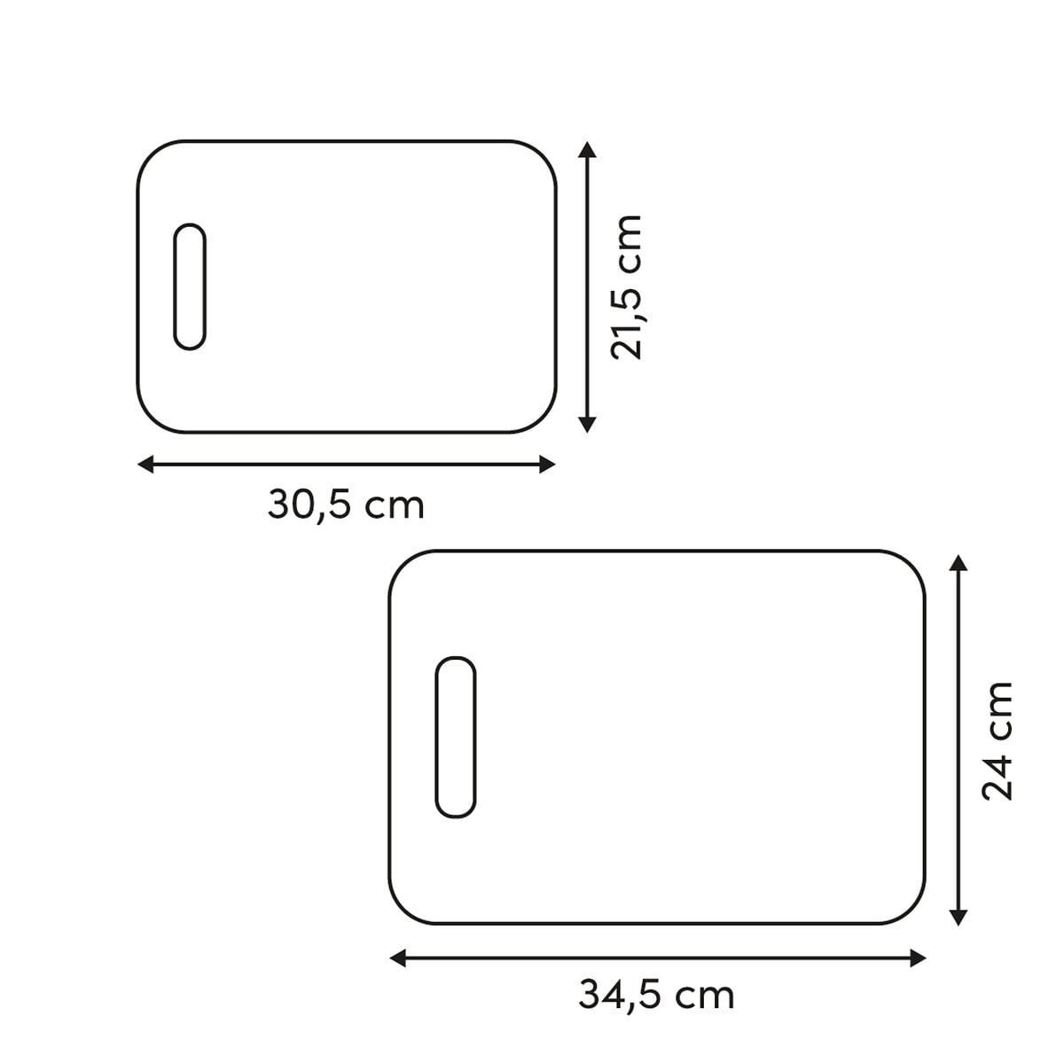 Conjunto de 2 t&aacute;buas de corte efeito pedra