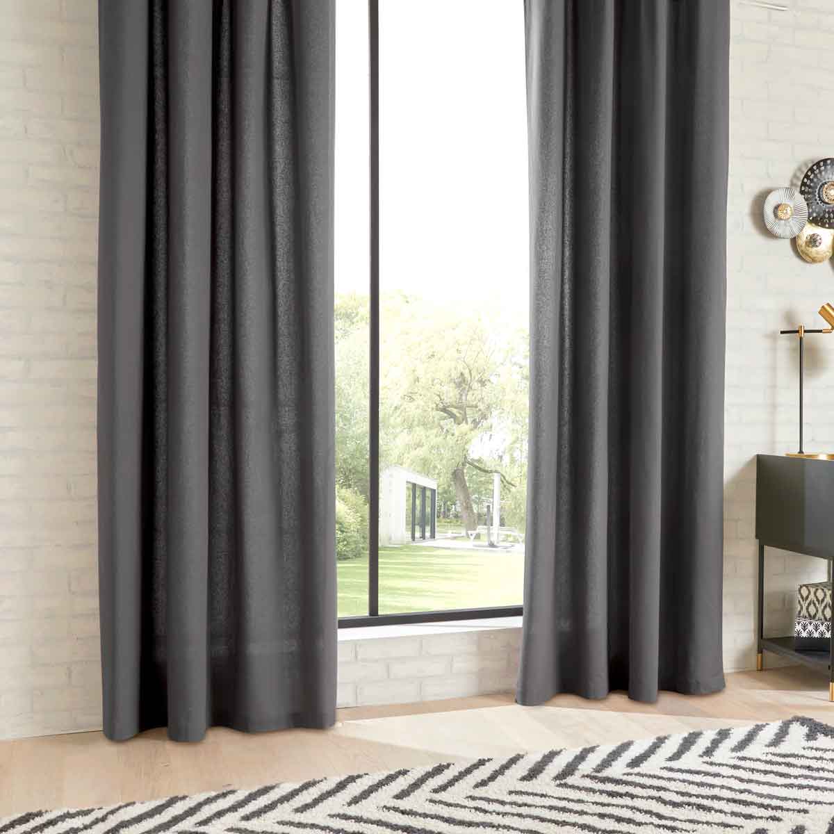 Cortina ANJALI cinza escuro 135x240cm