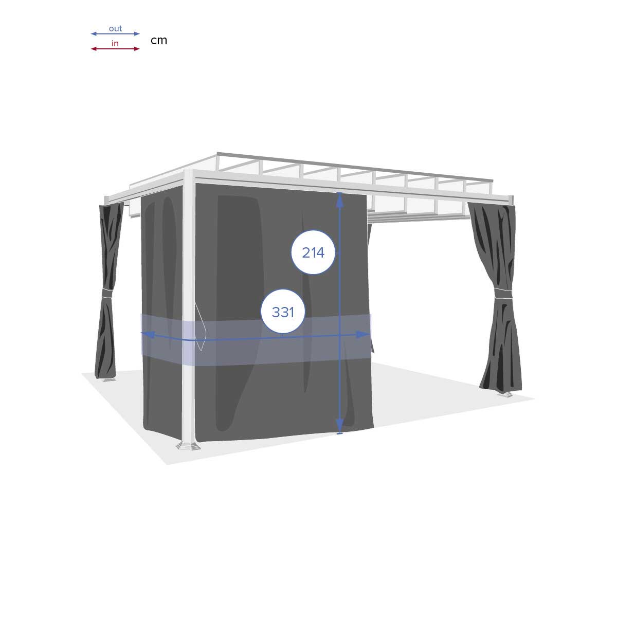 Cortinas para pérgola BELIZE LATTES