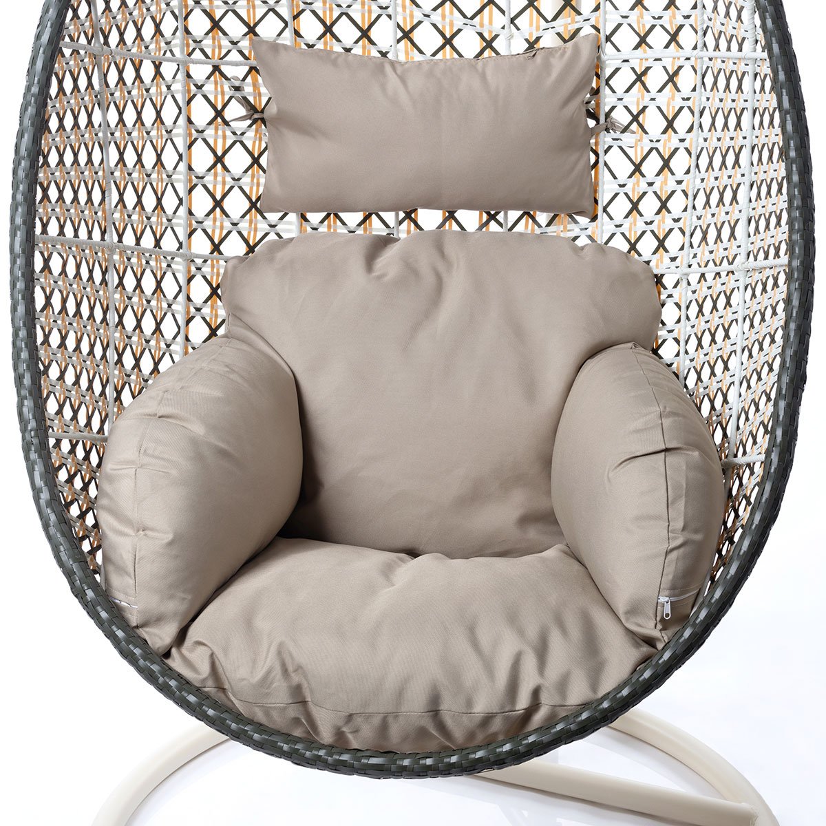 Cadeirão baloiço PORTOFINO branco e taupe