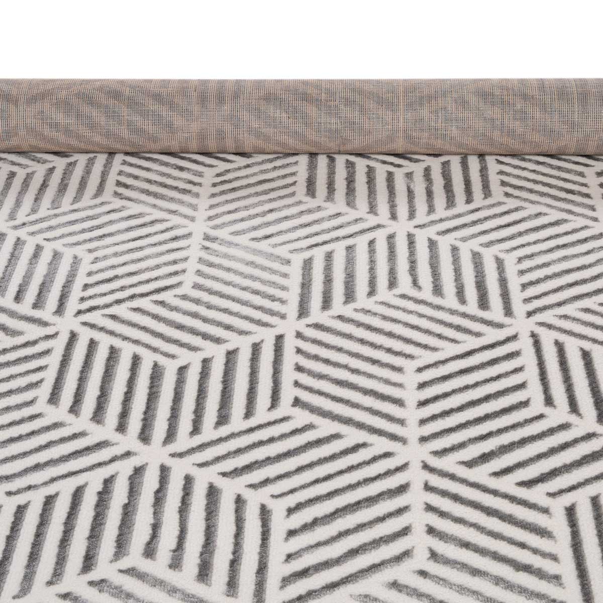 Tapete ZAHA geométrico cinza 160x235cm,  Tapete ZAHA geométrico cinza 160x235cm