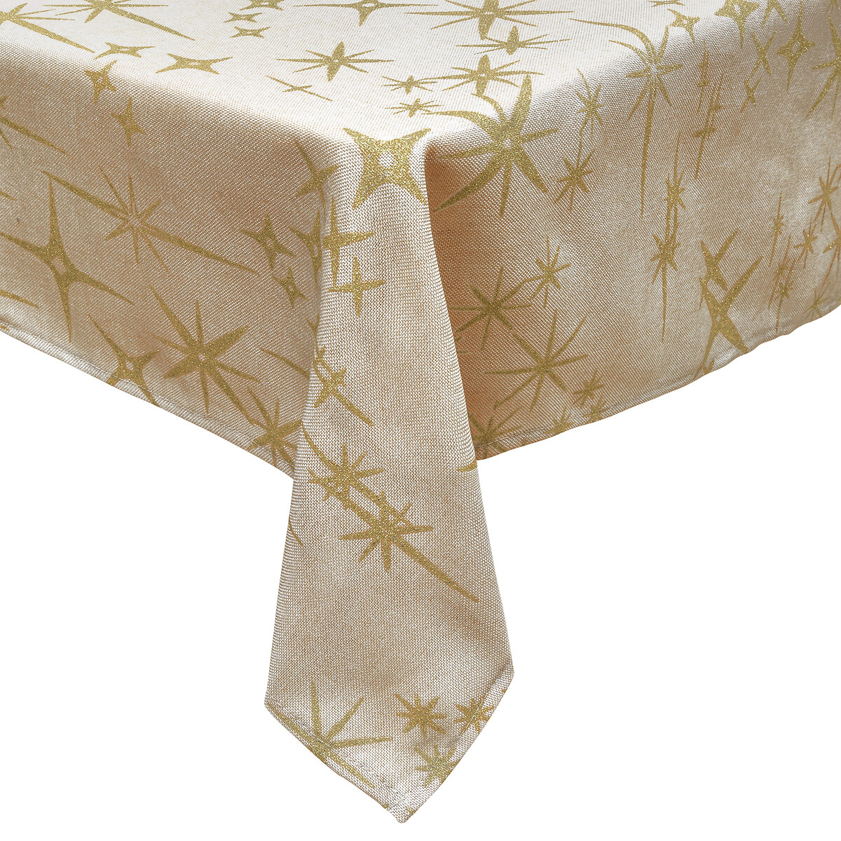 Toalha de mesa bege com estrelas 140x240cm