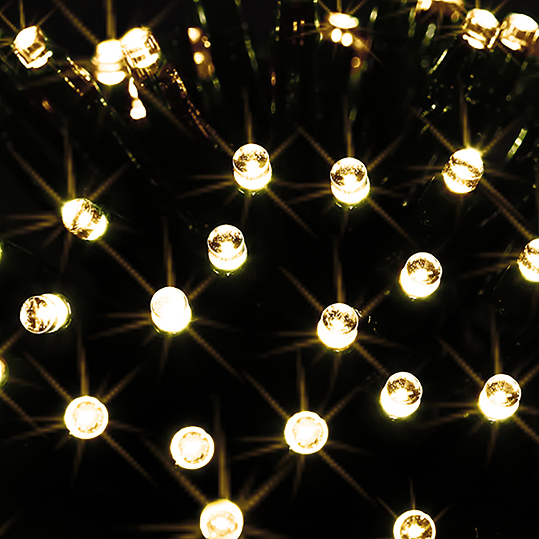 Série luminosa de natal branco quente 192 leds 14m