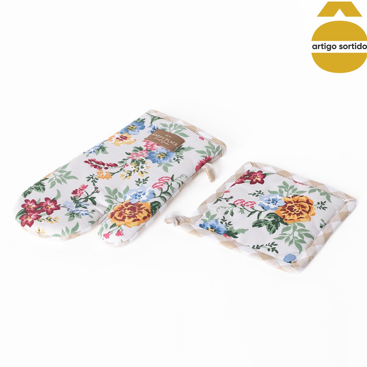 Conjunto De Luva E Pega De Cozinha SECRET GARDEN