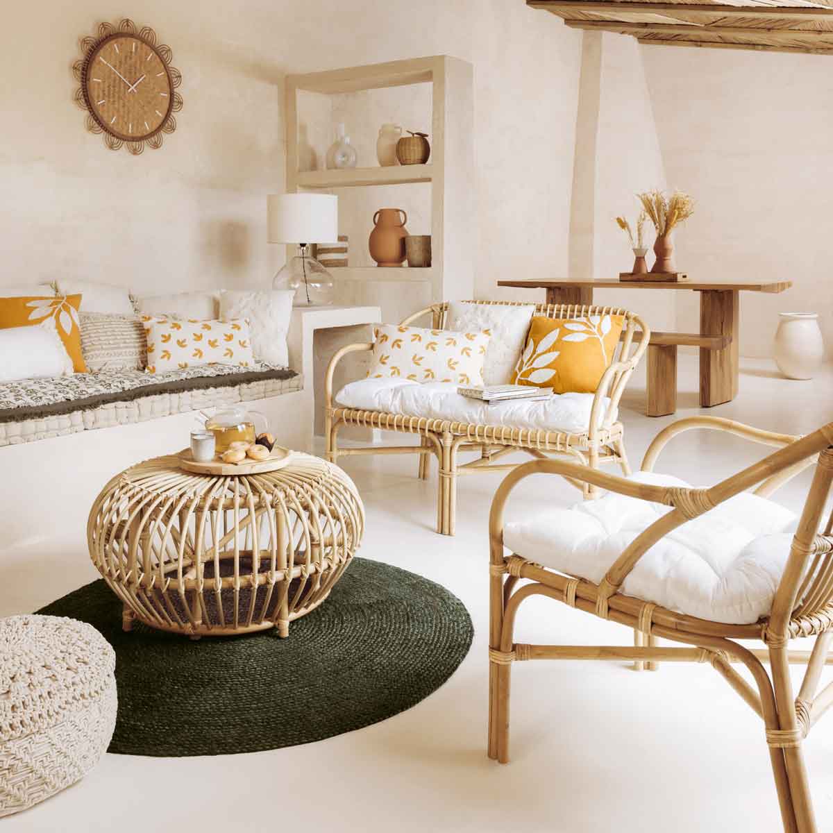 Cadeirão de 2 lugares NETA bege 111cm