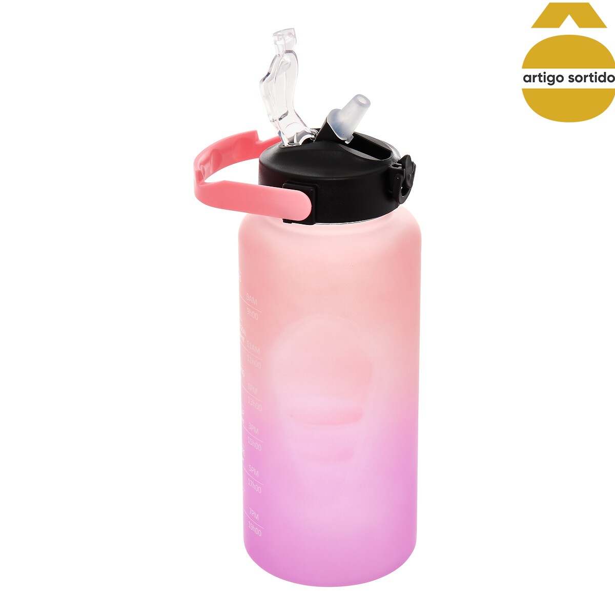 Garrafa desportiva com palha multicolor 2l
