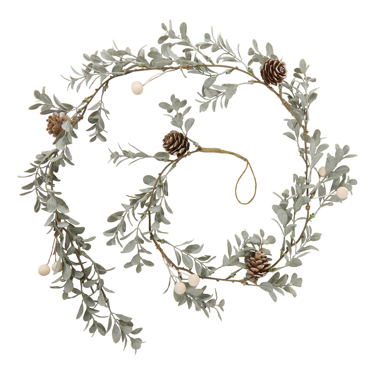 Grinalda com folhas e pinhas 110cm