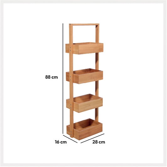 Móvel wc em bambu com 4 níveis