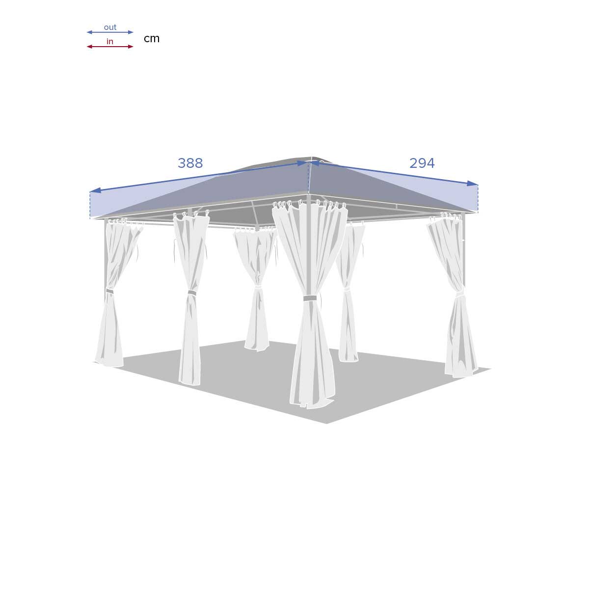 Cobertura para P&eacute;rgola SANTORINI cinza ard&oacute;sia