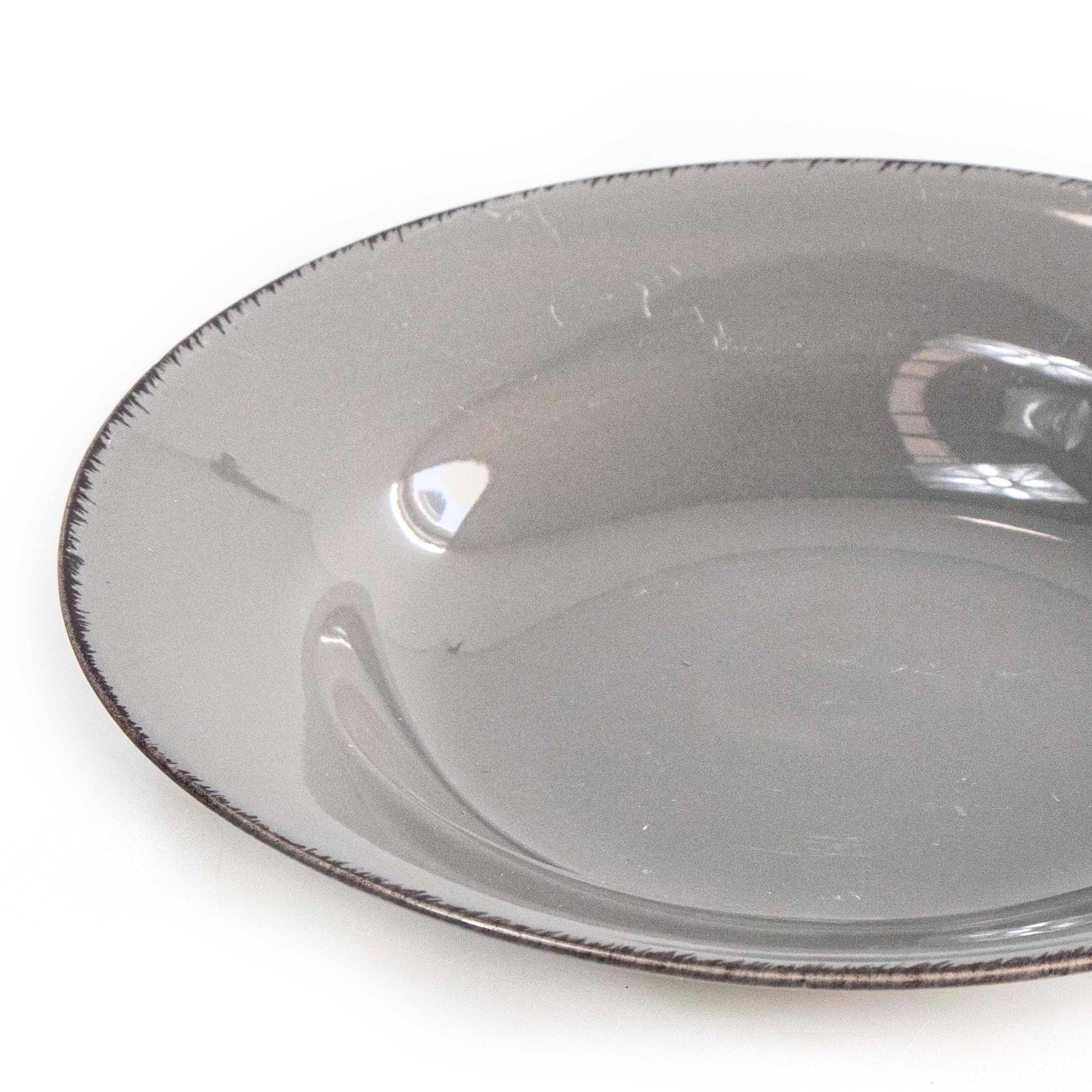 Prato de sopa em gr&eacute;s cinzento SAUVAGE