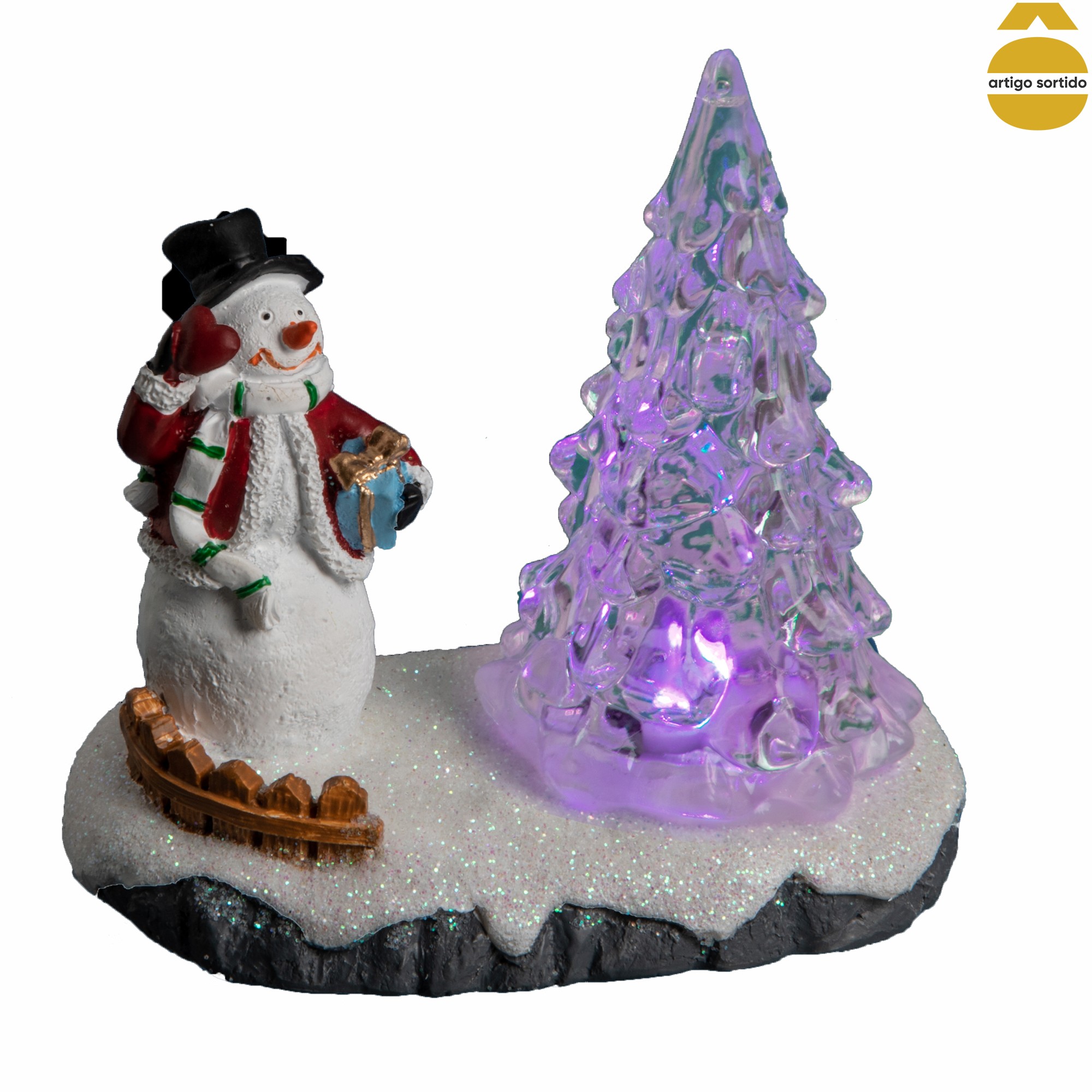 Mini cenário com árvore luminosa