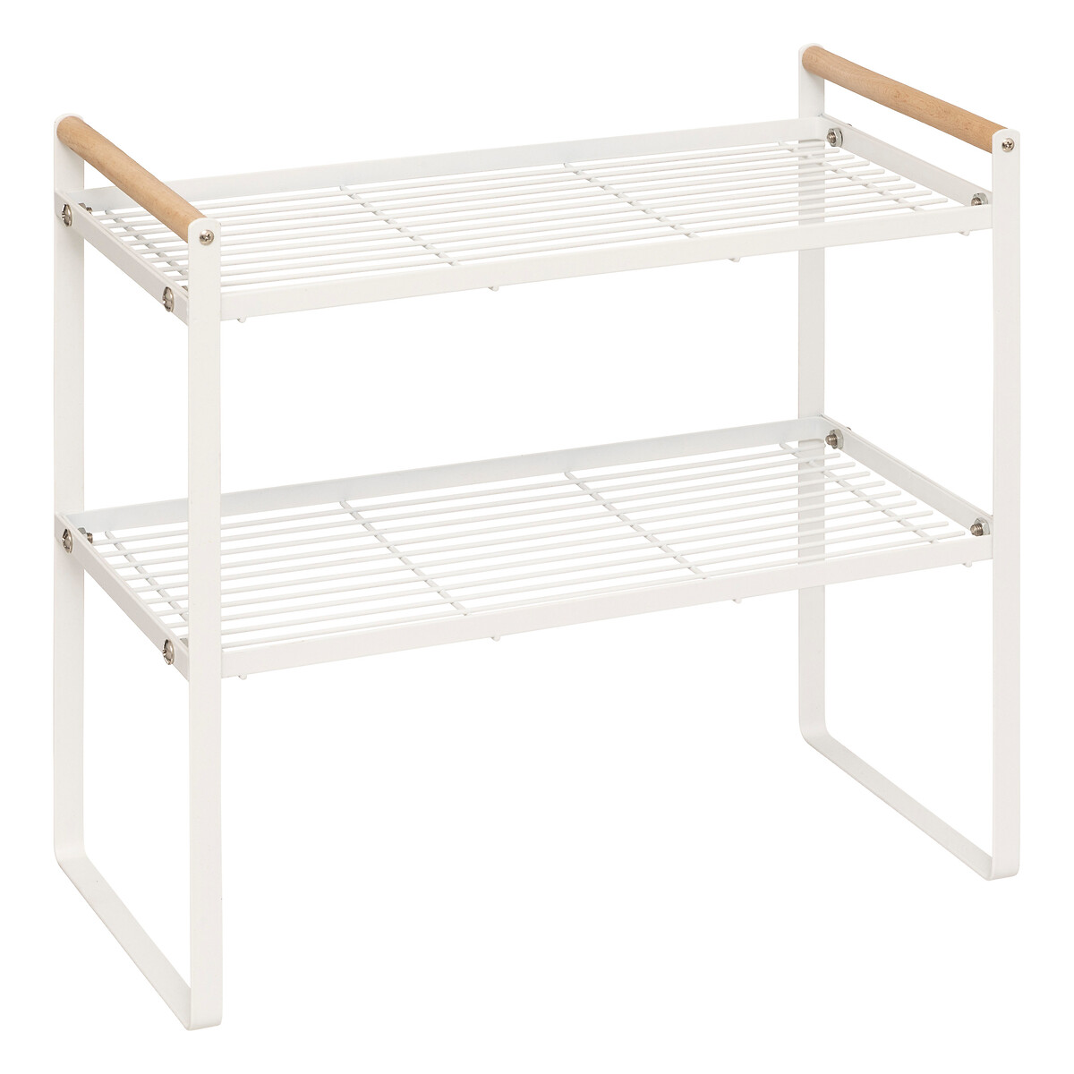 Estante de cozinha branco com 2 n&iacute;veis 37.5cm