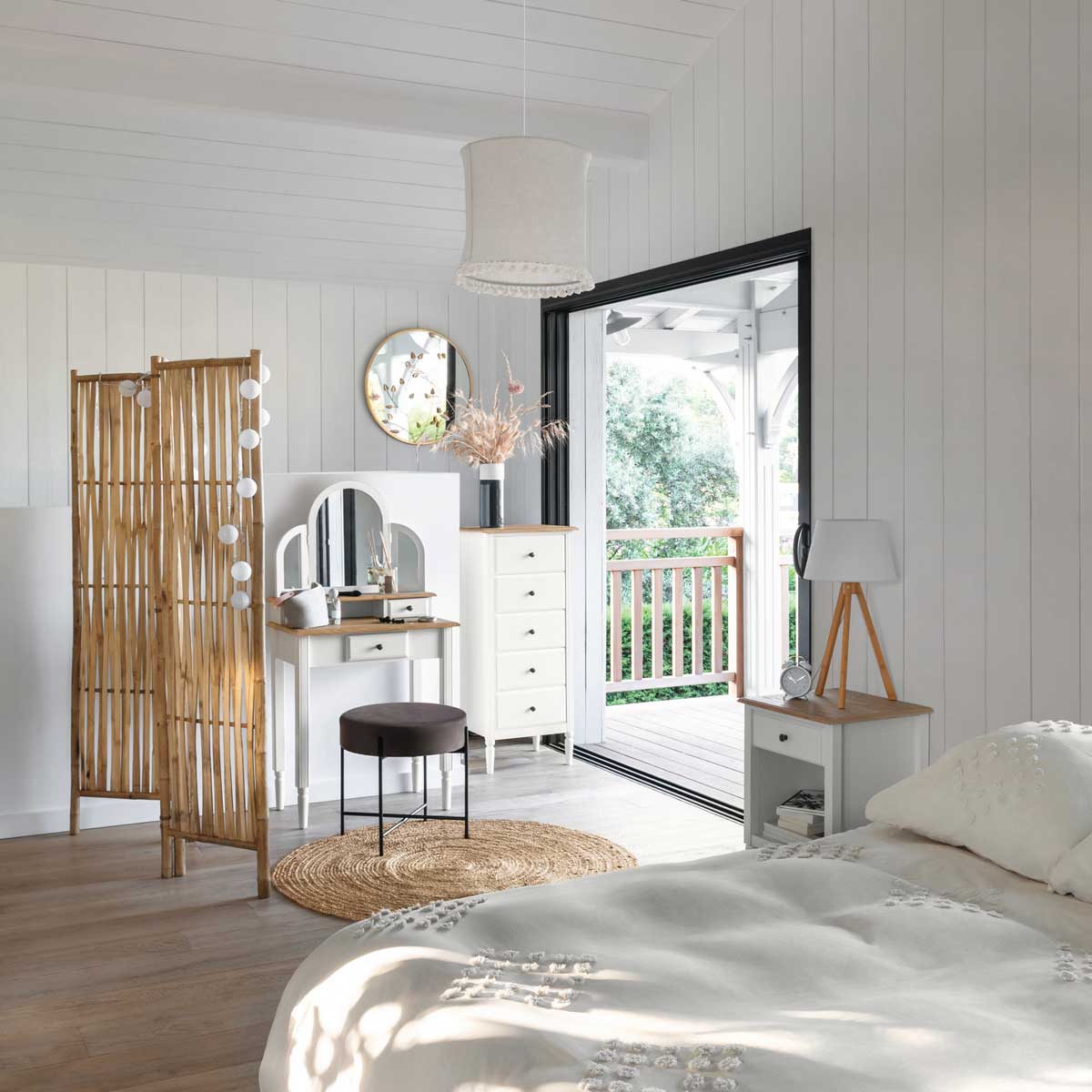 Capa de edredão e 2 capas de almofada TUFT marfim 220x240cm