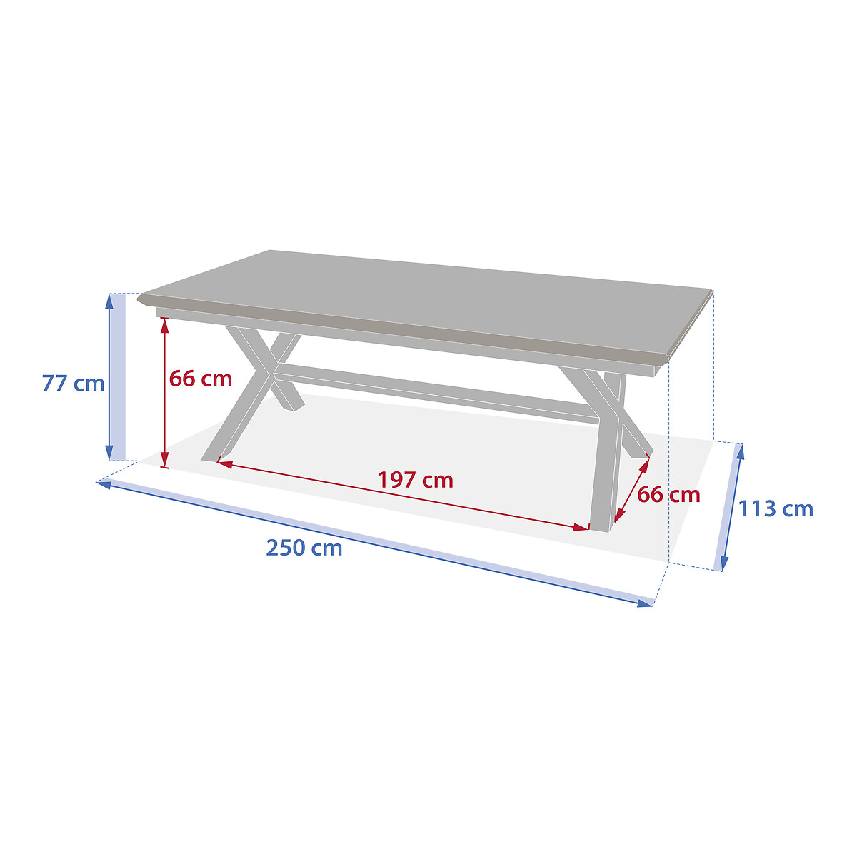 Mesa extens&iacute;vel AXIOME em alum&iacute;nio 250-330cm