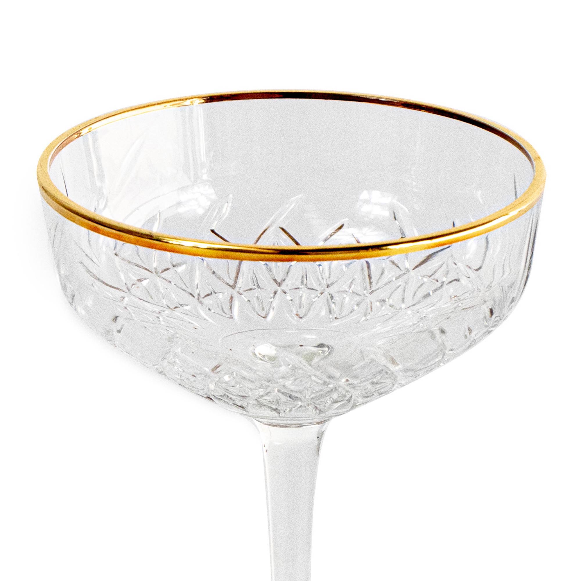 Copo de champanhe TIMELESS com beira dourada