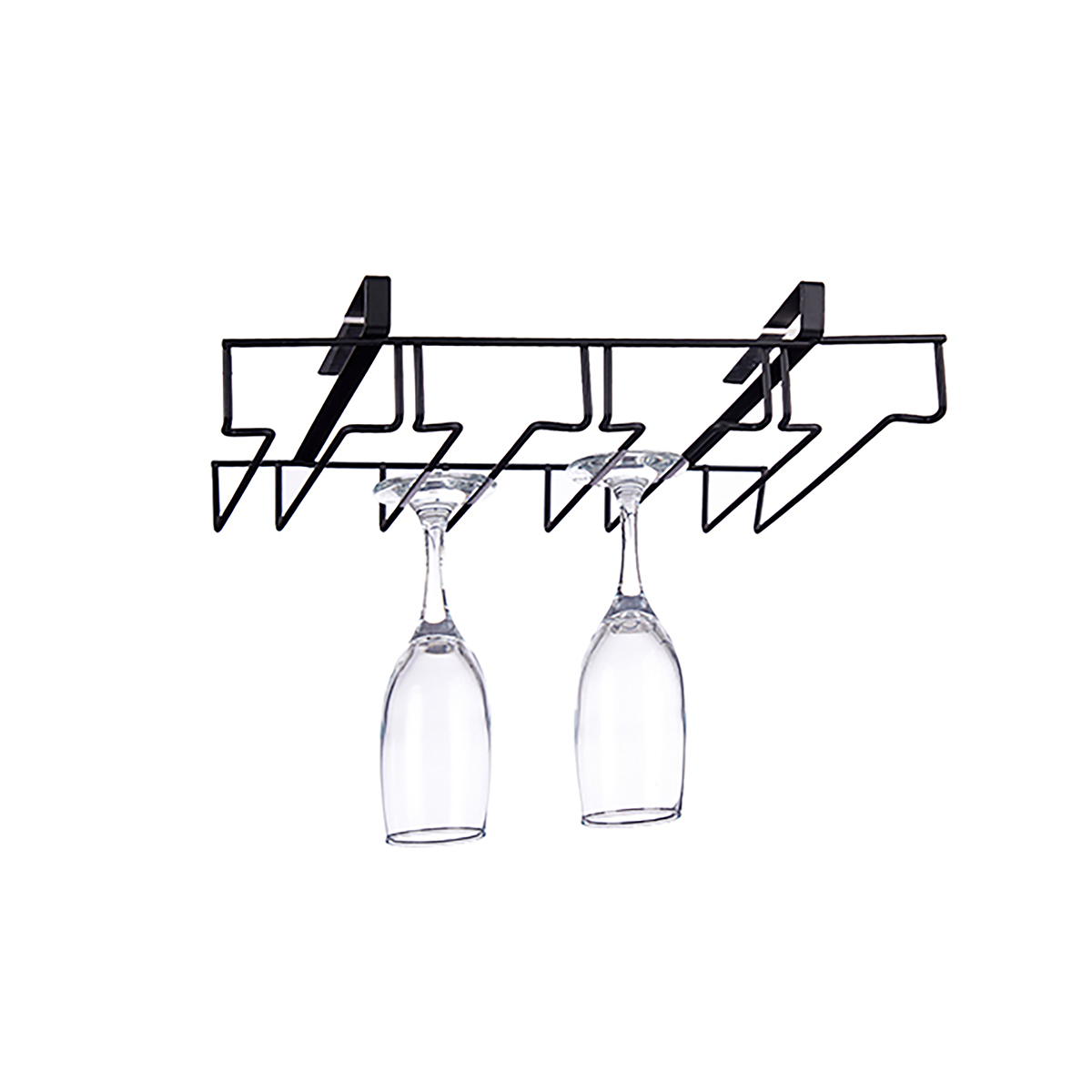 Suporte preto em metal para copos