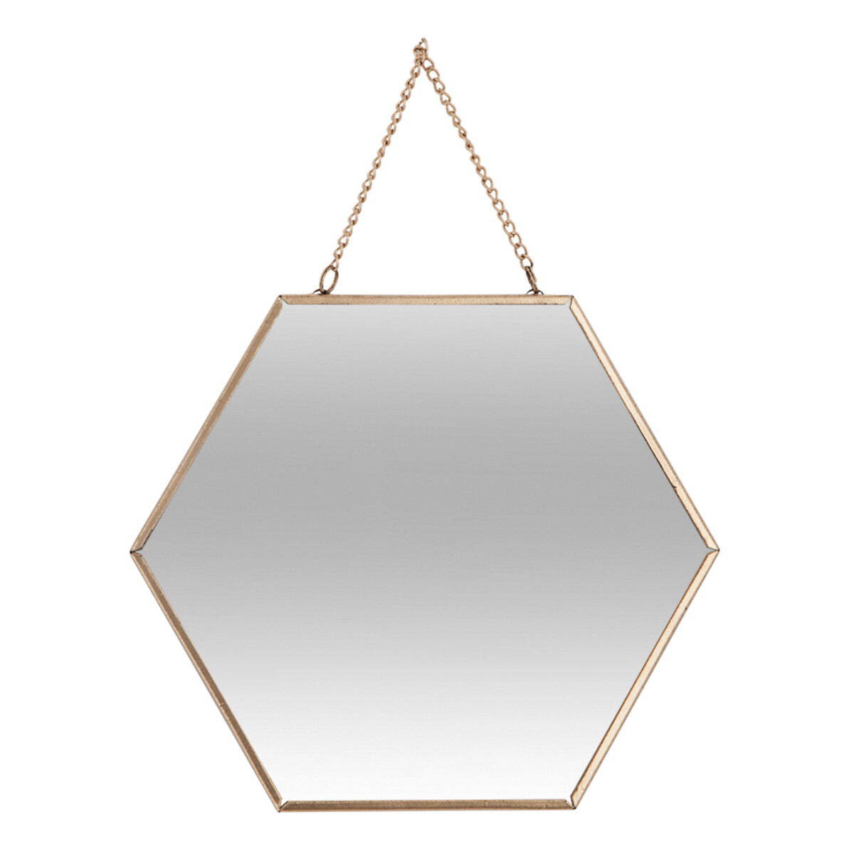 Conjunto 3 espelhos hexagonais dourados