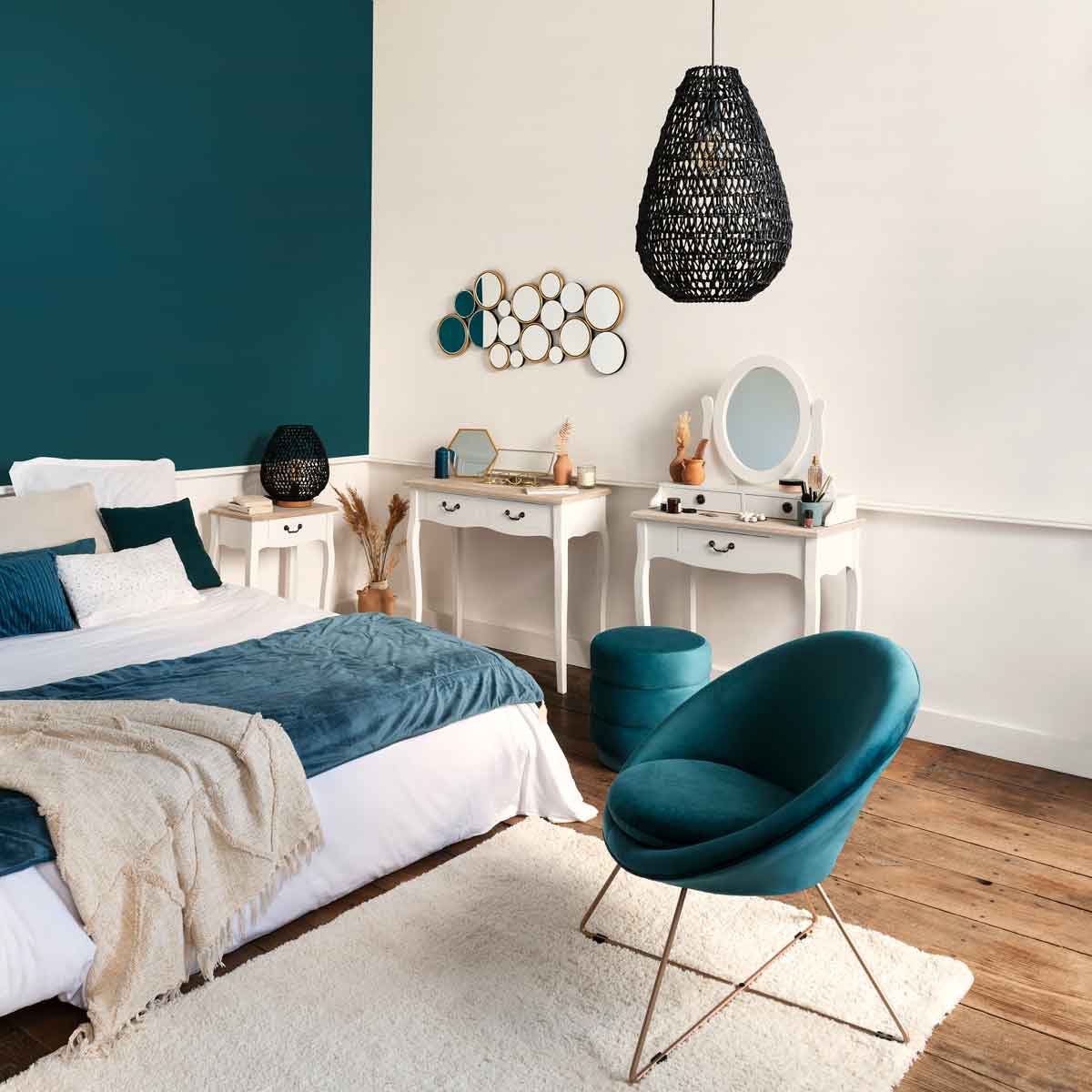 Mesa de cabeceira com 1 gaveta CHRYSA branca