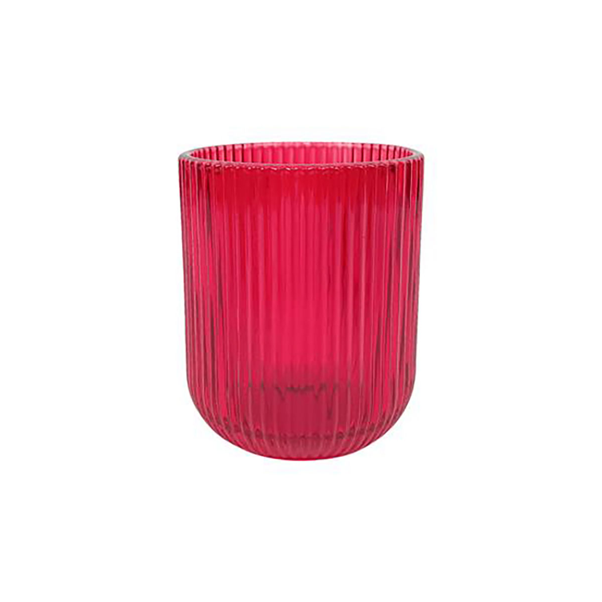 Conjunto de 6 copos de &aacute;gua vermelho &agrave;s riscas 27cl