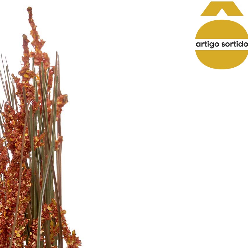 Vaso saco em ráfia com planta artificial