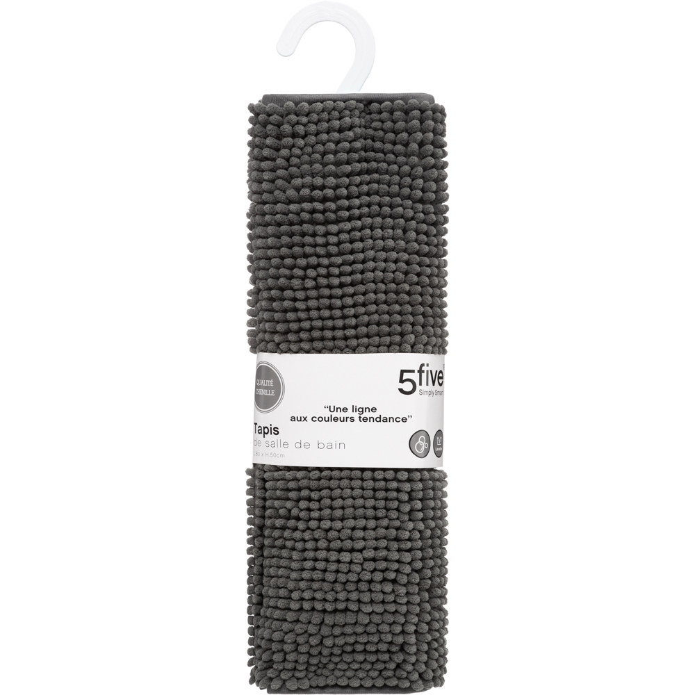 Tapete wc chenille cinza  80x50cm