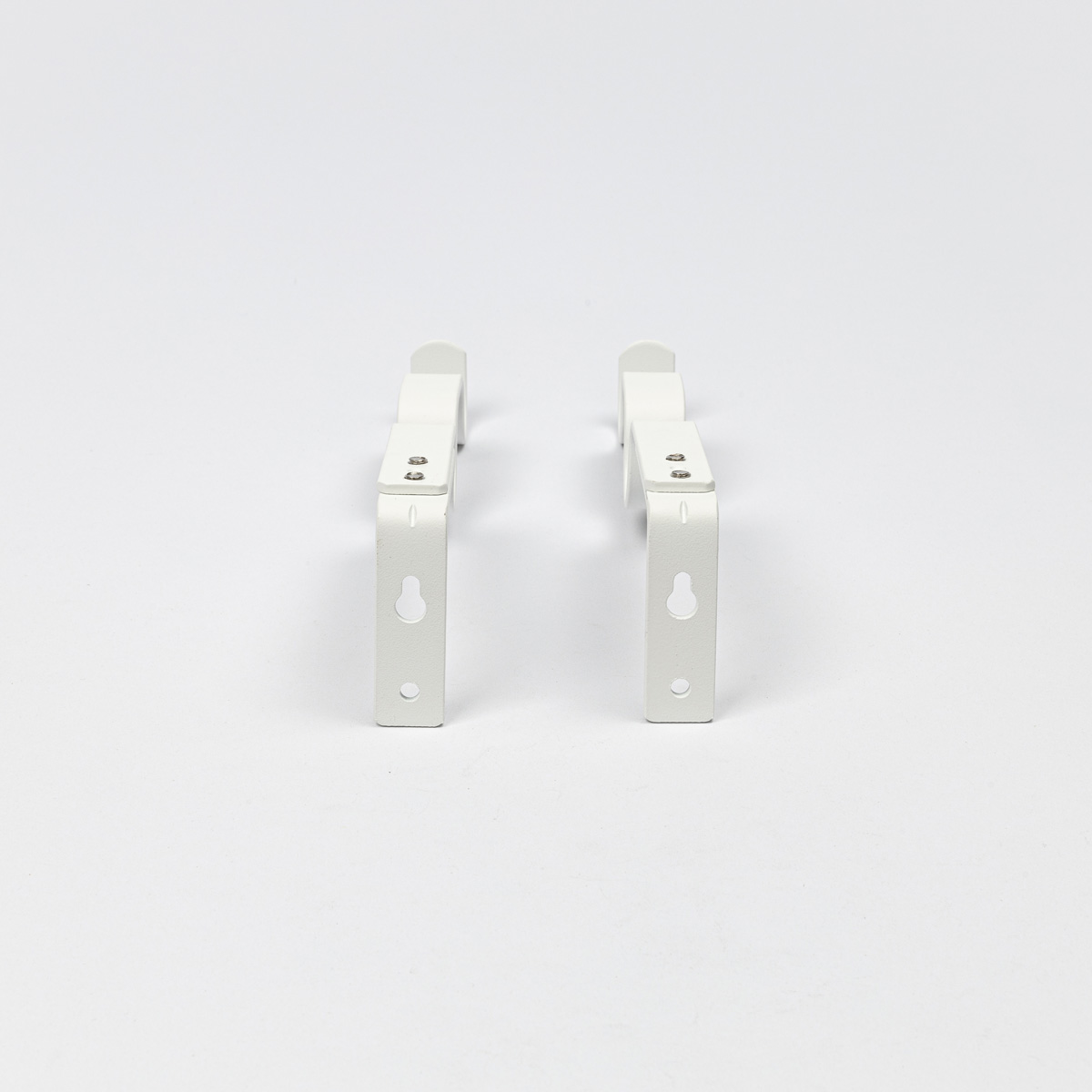Conjunto 2 suportes duplo branco mate para calha extens&iacute;vel