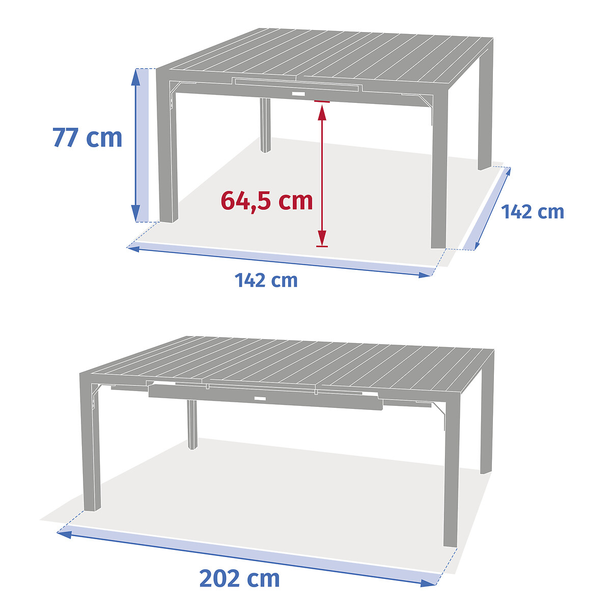 Mesa extens&iacute;vel autom&aacute;tica EVASION castanho 142-202cm