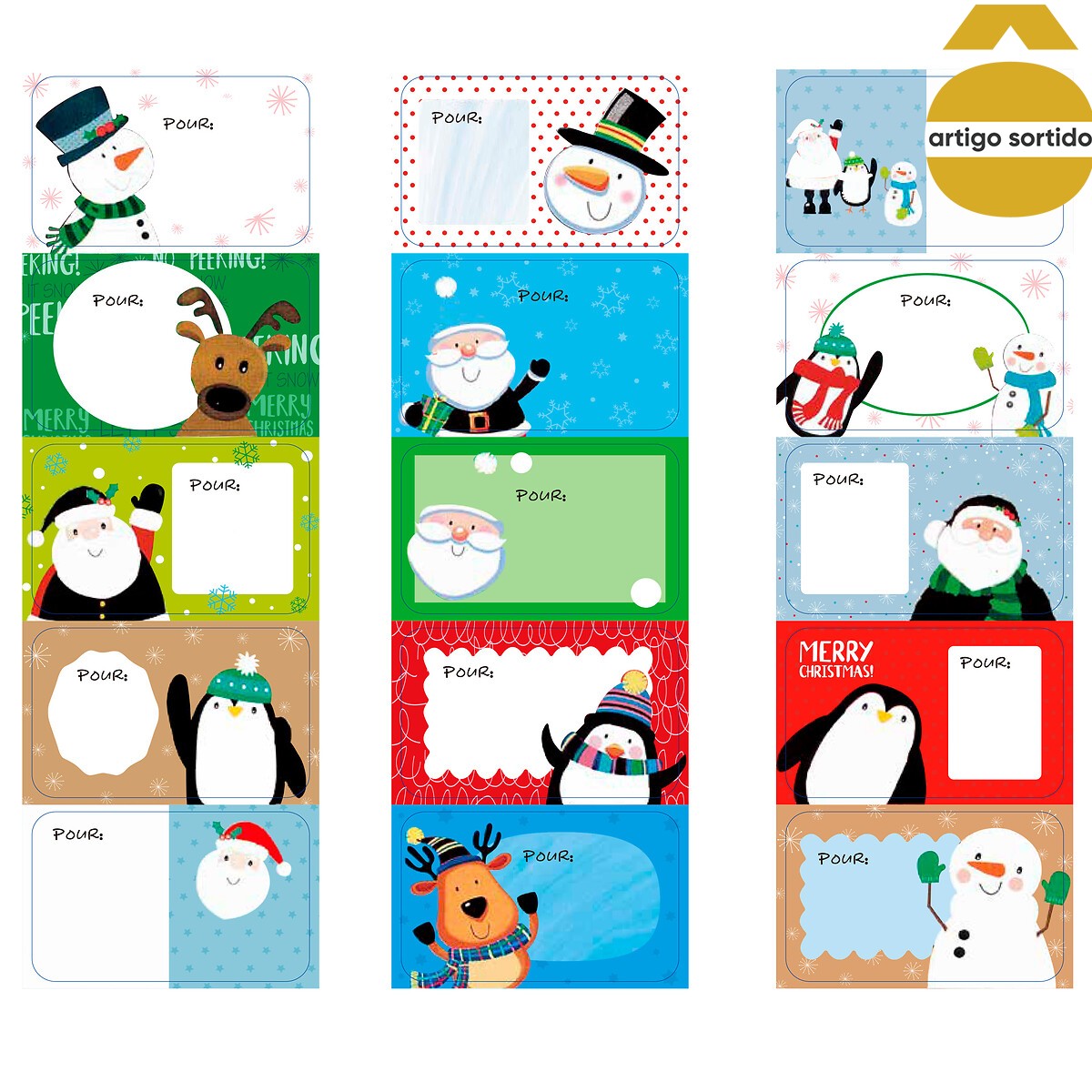 Caixa de 80 etiquetas para presente