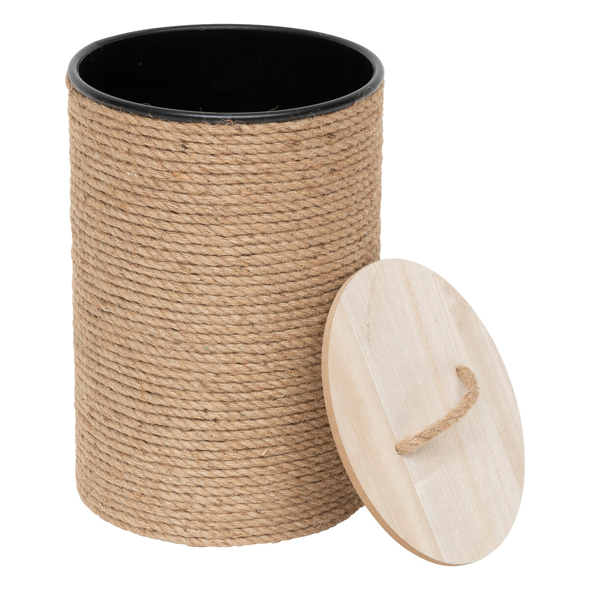 Cesto com tampa bege 48x36cm