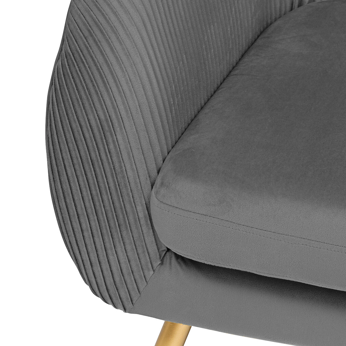 Sof&aacute; de 2 lugares SOLARO cinza em veludo