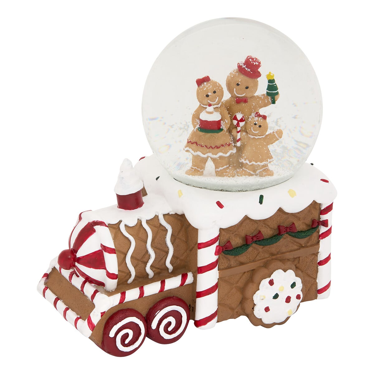 Globo De Neve Com Carrinho E Bonecos De Gengibre
