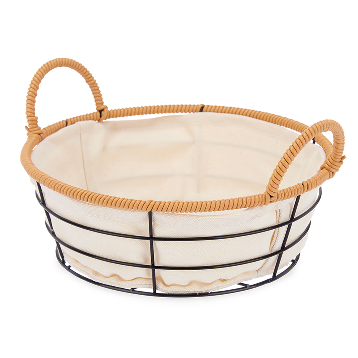 Cesto De P&atilde;o Redondo Em Metal Com Asas