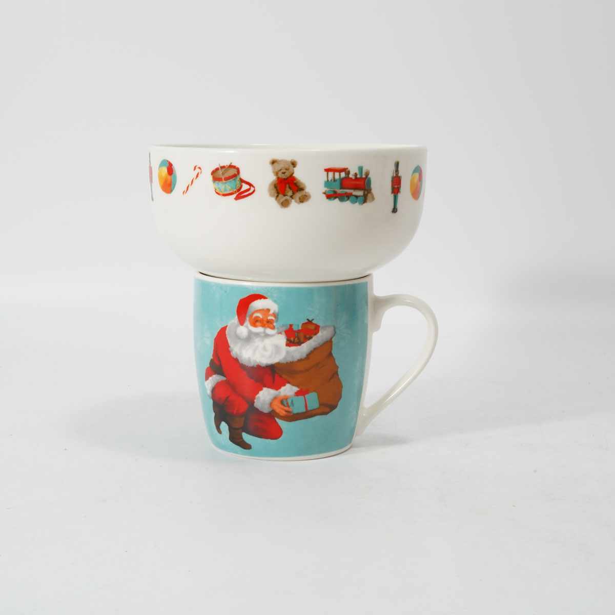 Conjunto de caneca e tigela pai natal