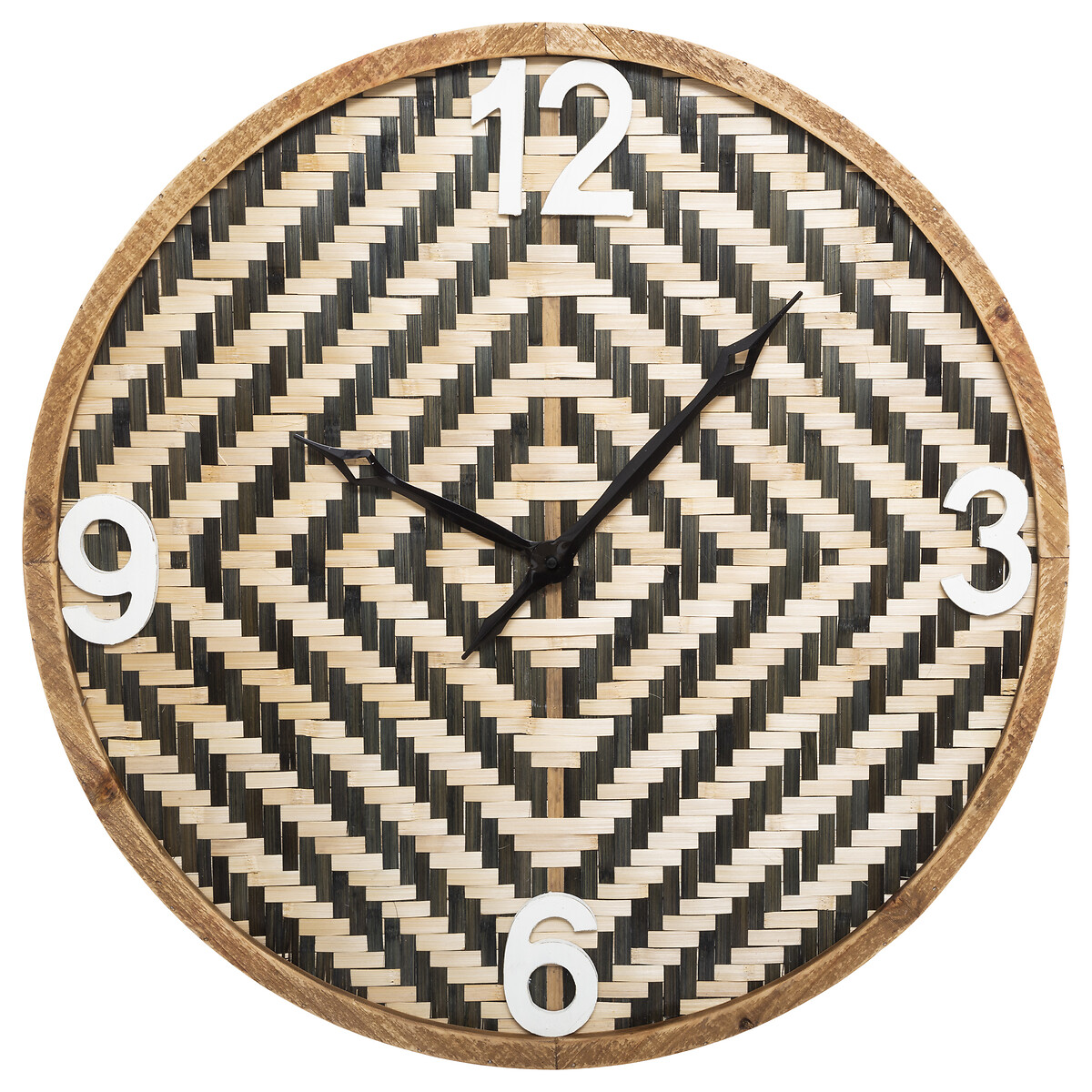 Rel&oacute;gio de parede em bambu 63cm