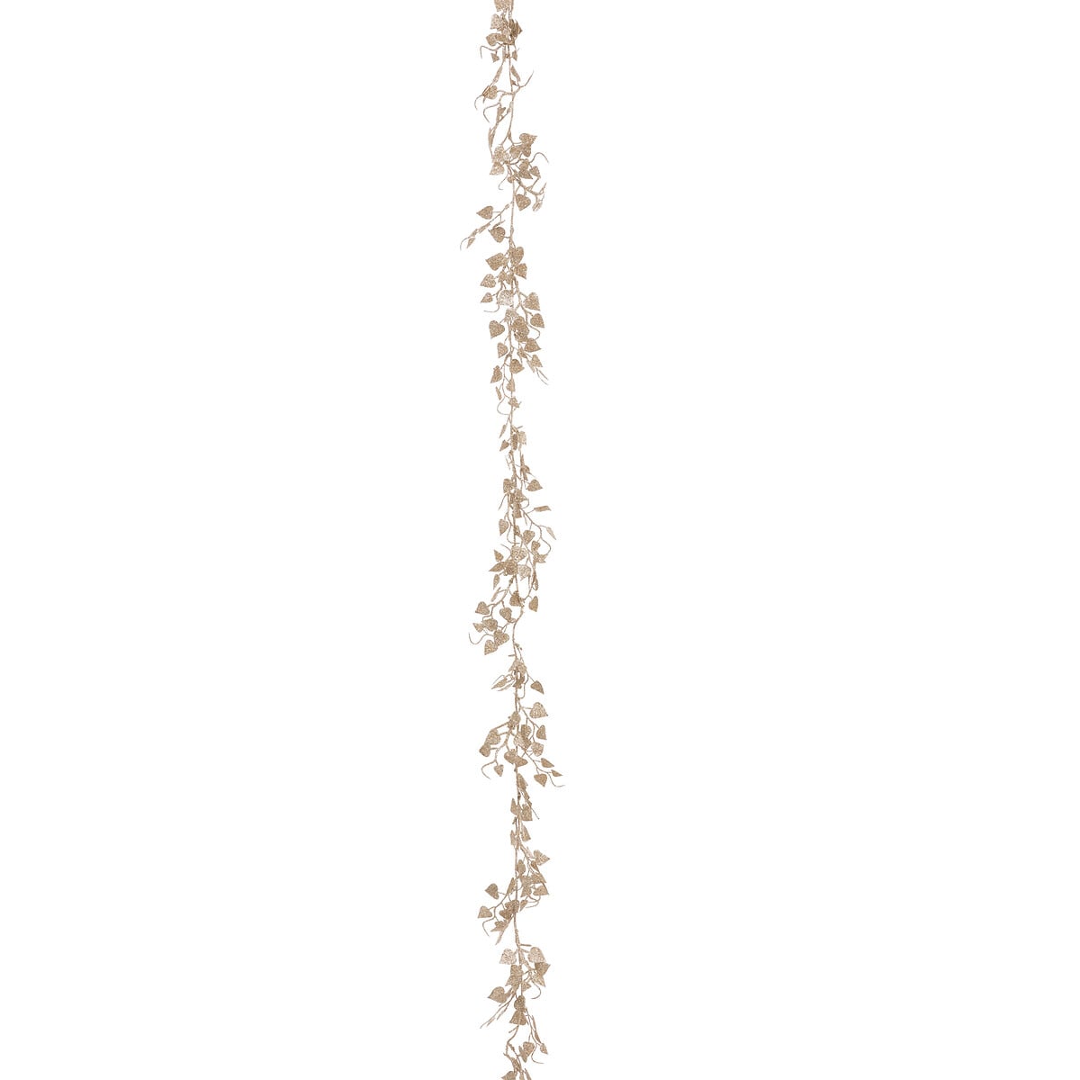 Grinalda folhas douradas com glitter 180cm