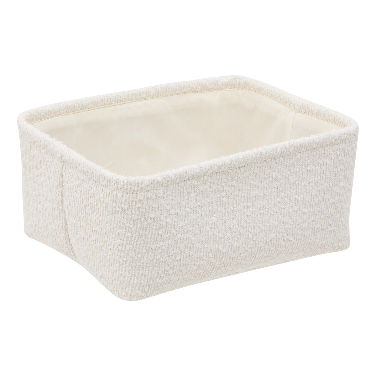 Conjunto de 2 cestos brancos em tecido boucl&eacute;