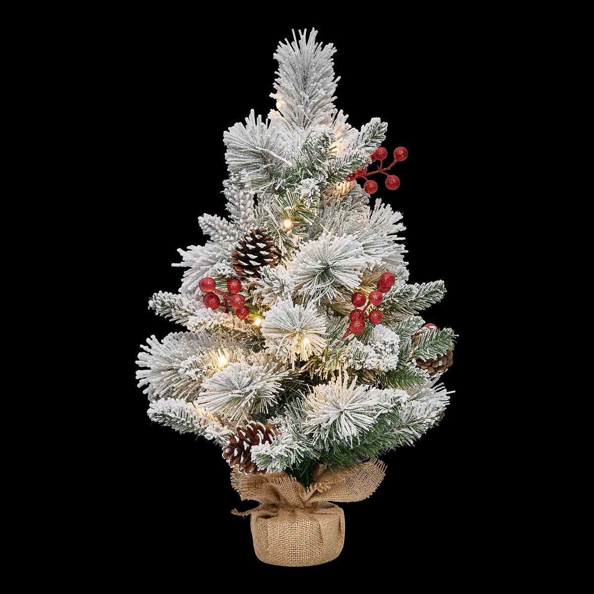 &Aacute;rvore de natal decorativa piki com pinhas 50cm