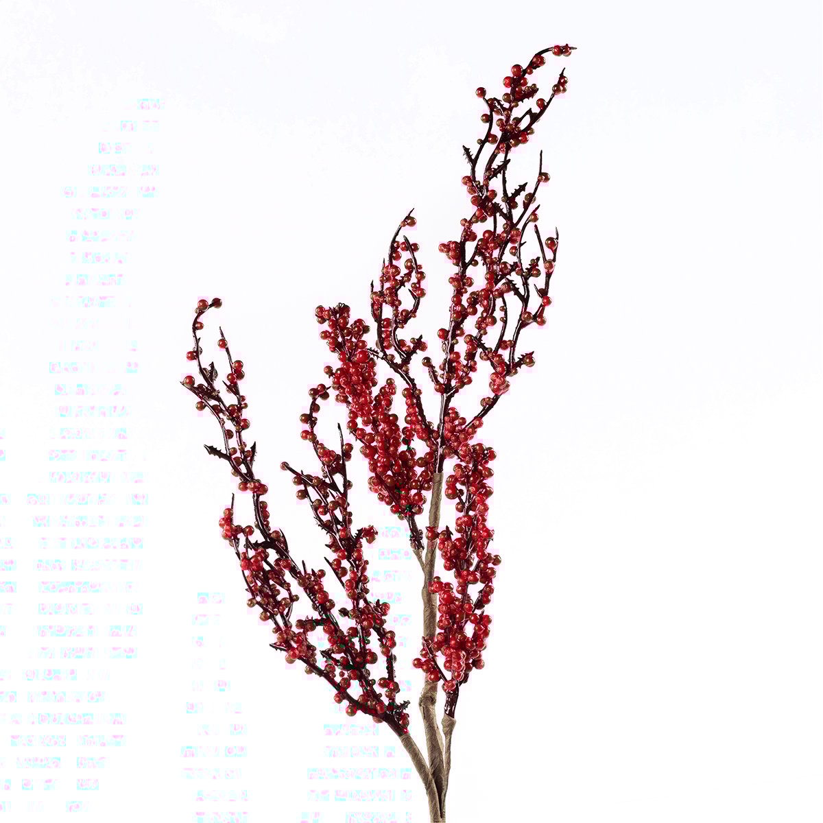 Haste com MINI bagas vermelhas 55cm,  Haste com MINI bagas vermelhas 55cm