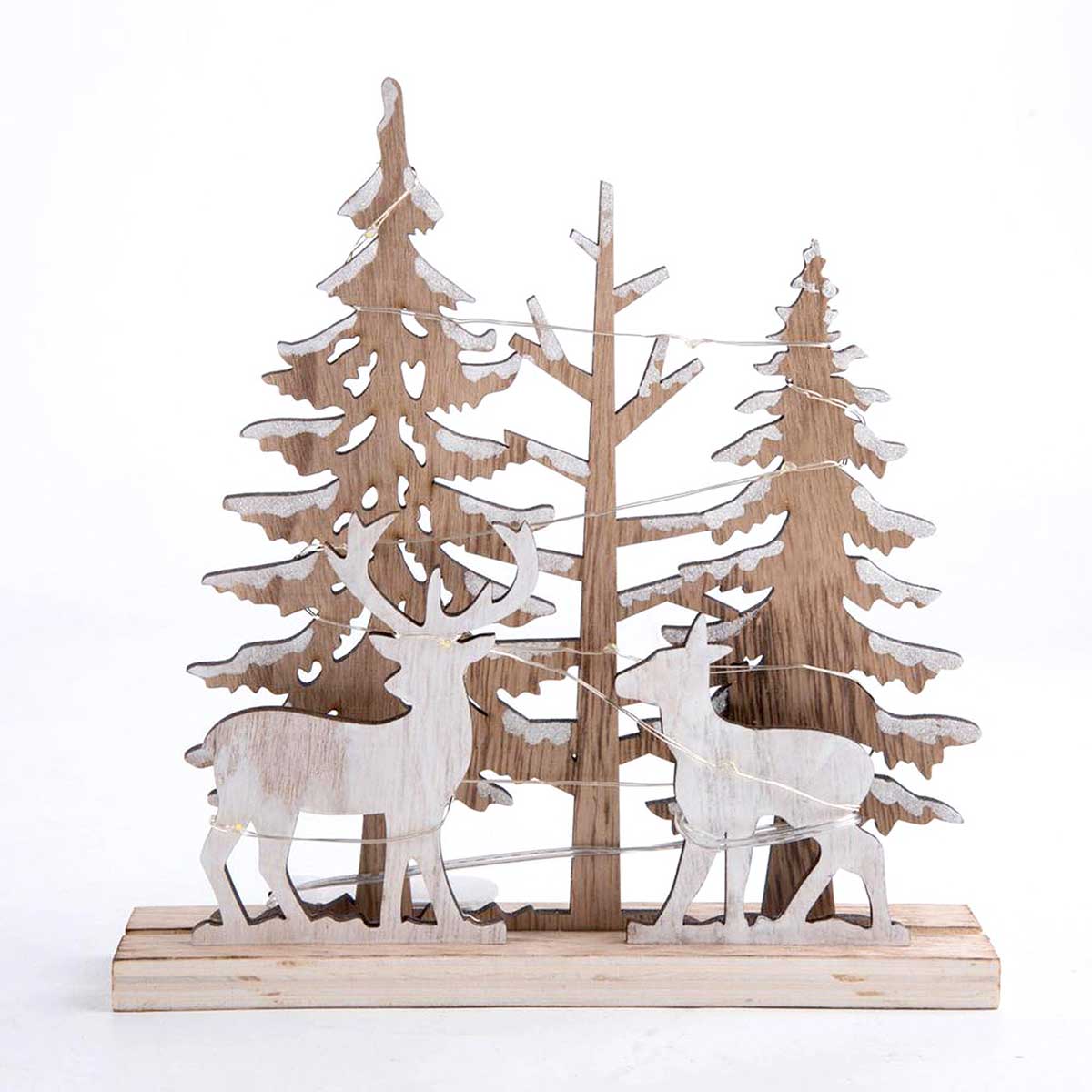 Cen&aacute;rio natal&iacute;cio em madeira com led