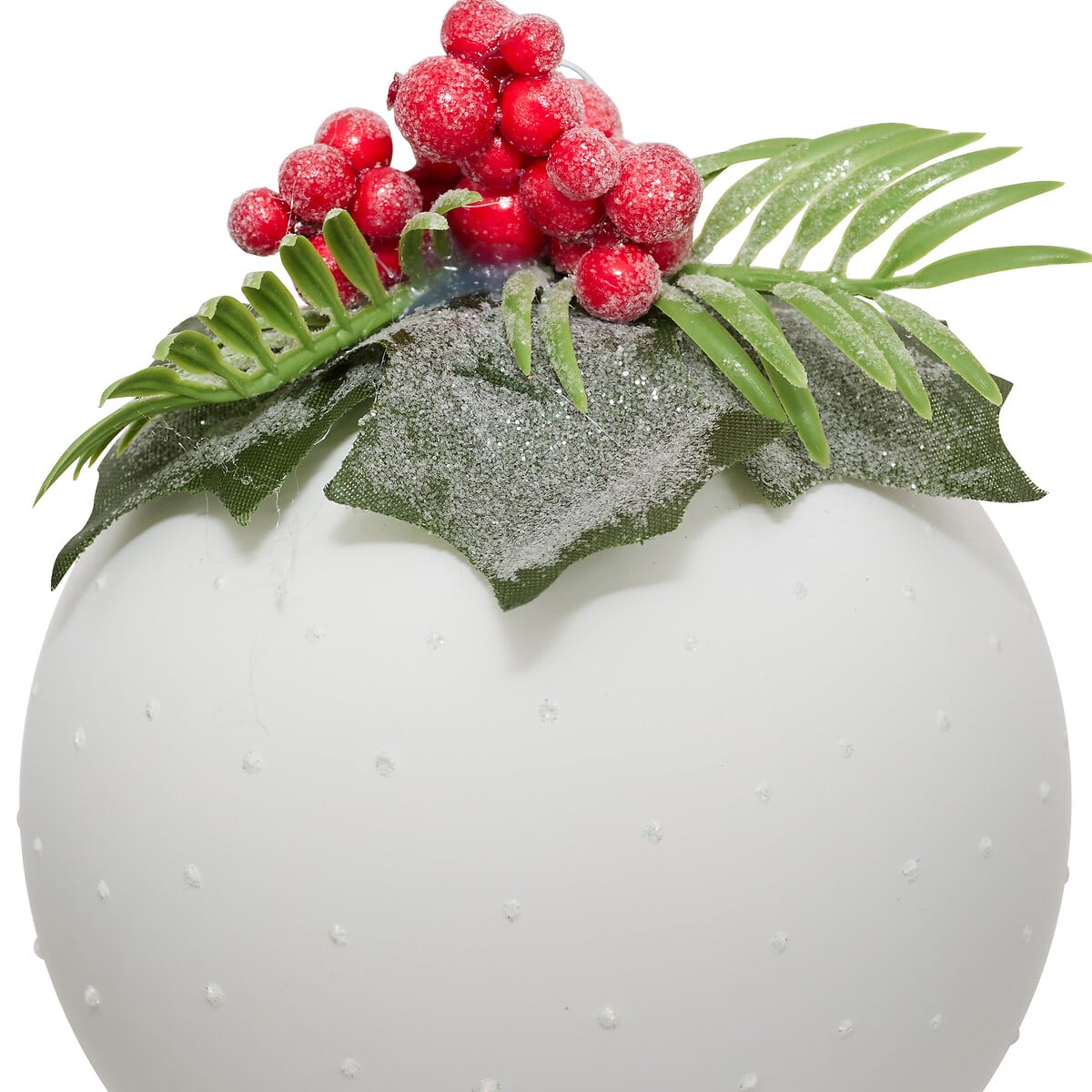 Bola de natal de azevinho e bagas 10cm