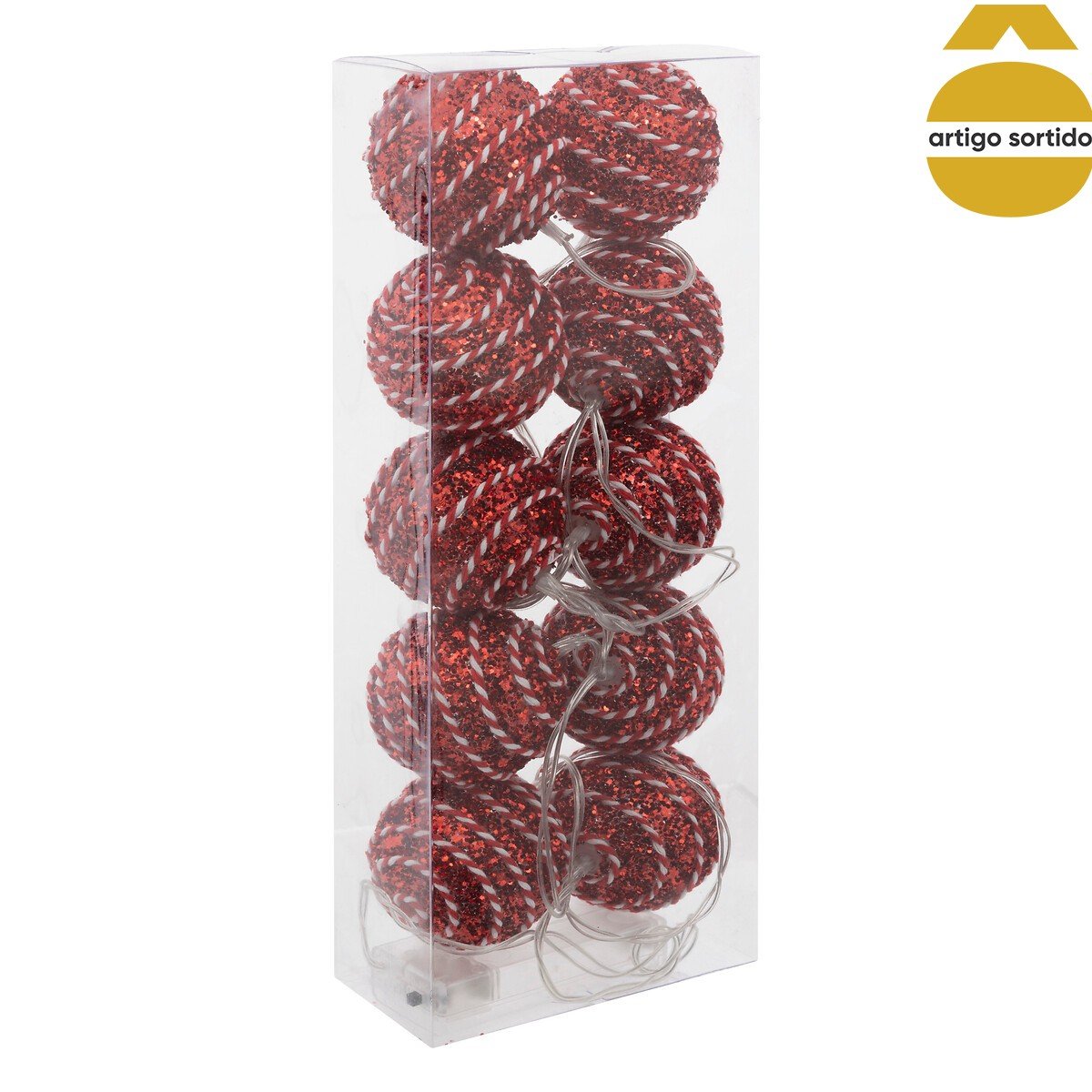 Grinalda bolas com led 165cm