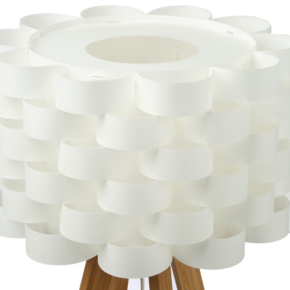 Candeeiro MOKI branco em bambu 55cm