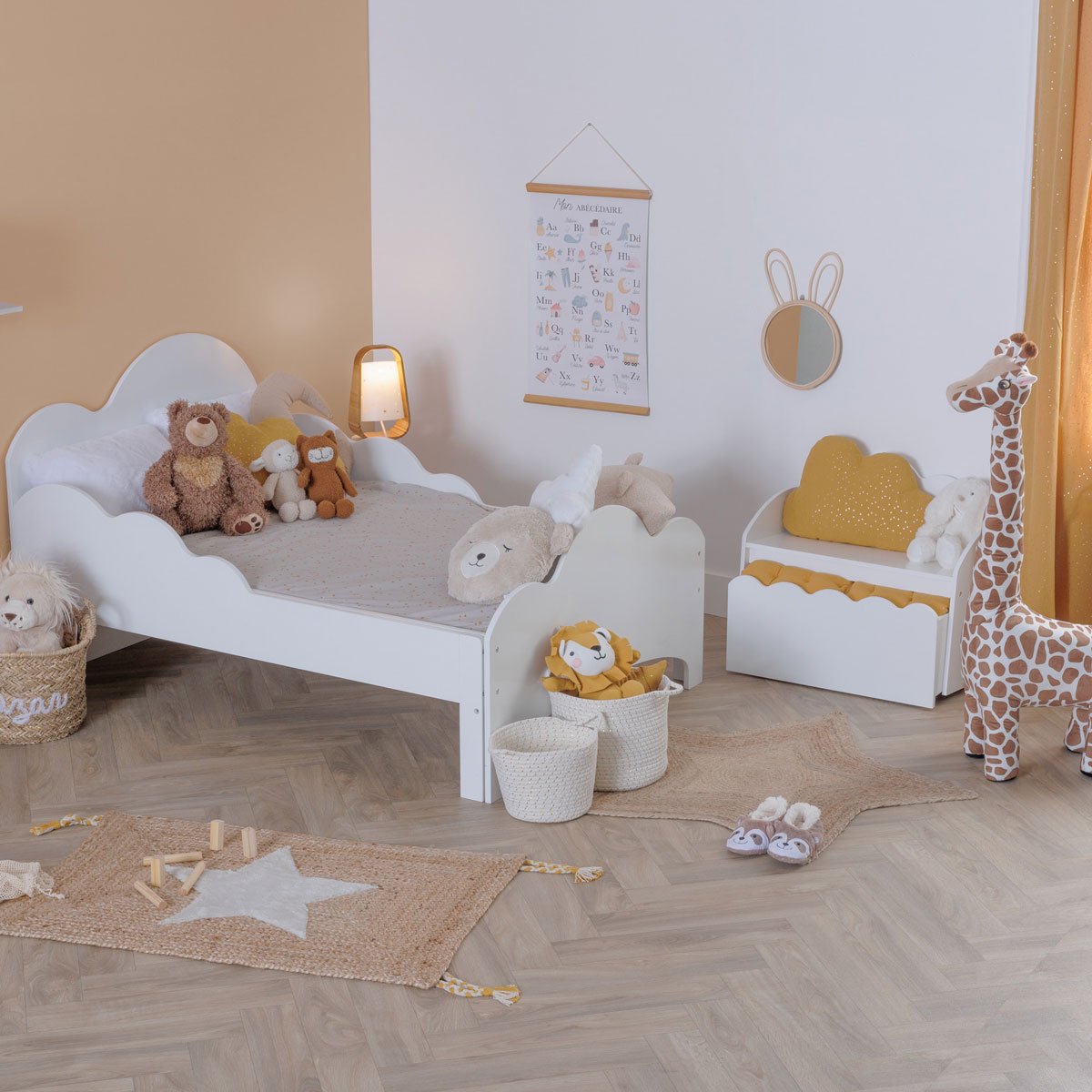 Banco NUVEM branco com arrumação