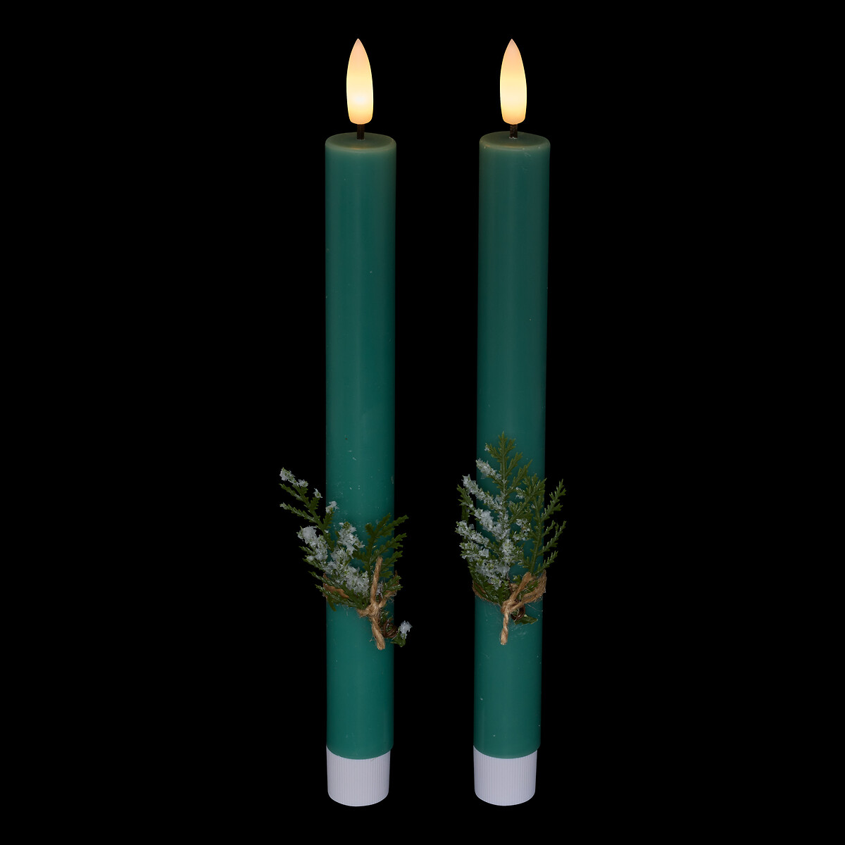 Conj. de 2 velas verde com led