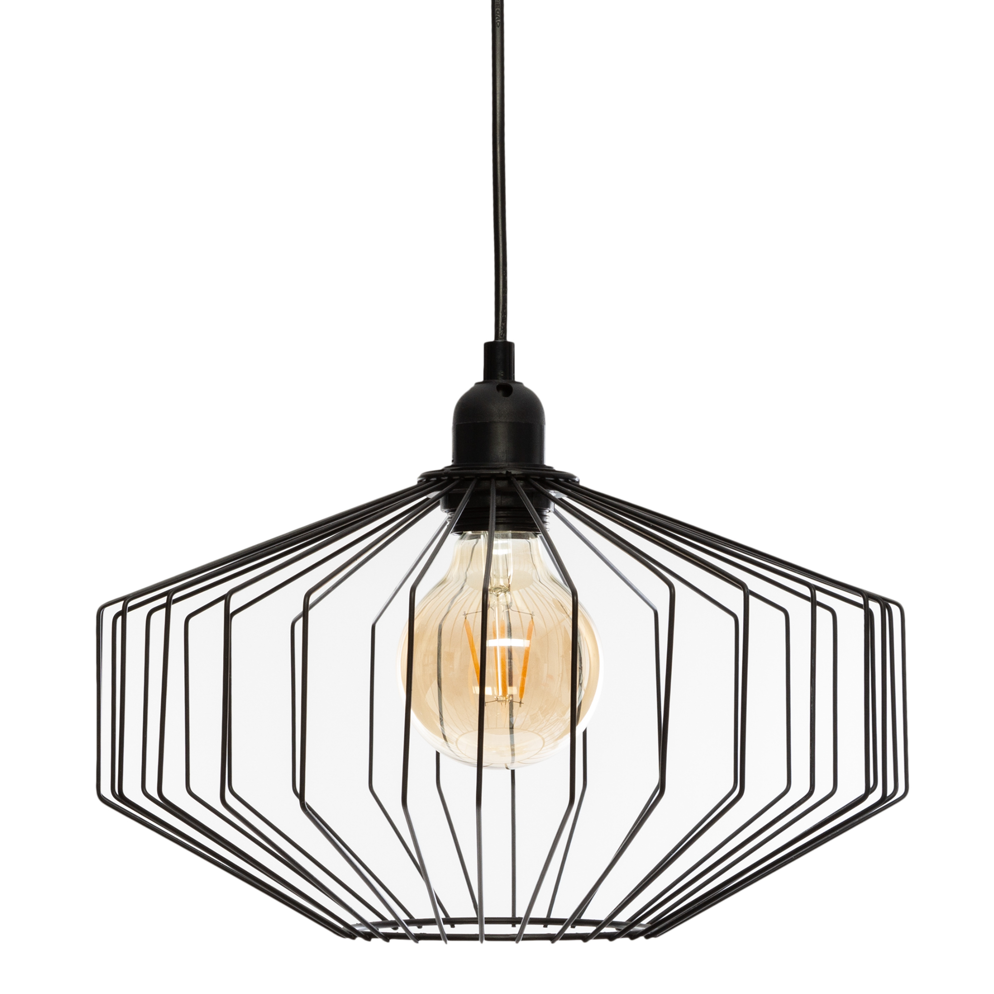 Suspens&atilde;o Decorativa Preta Em Metal 30.5X23Cm 