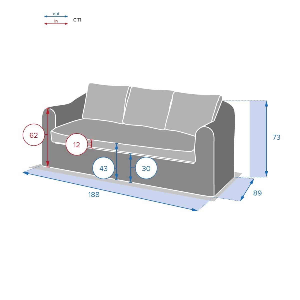 Sof&aacute; MOOR&Eacute;A TERRE d'ombre em rattan sint&eacute;tico 3 lugares