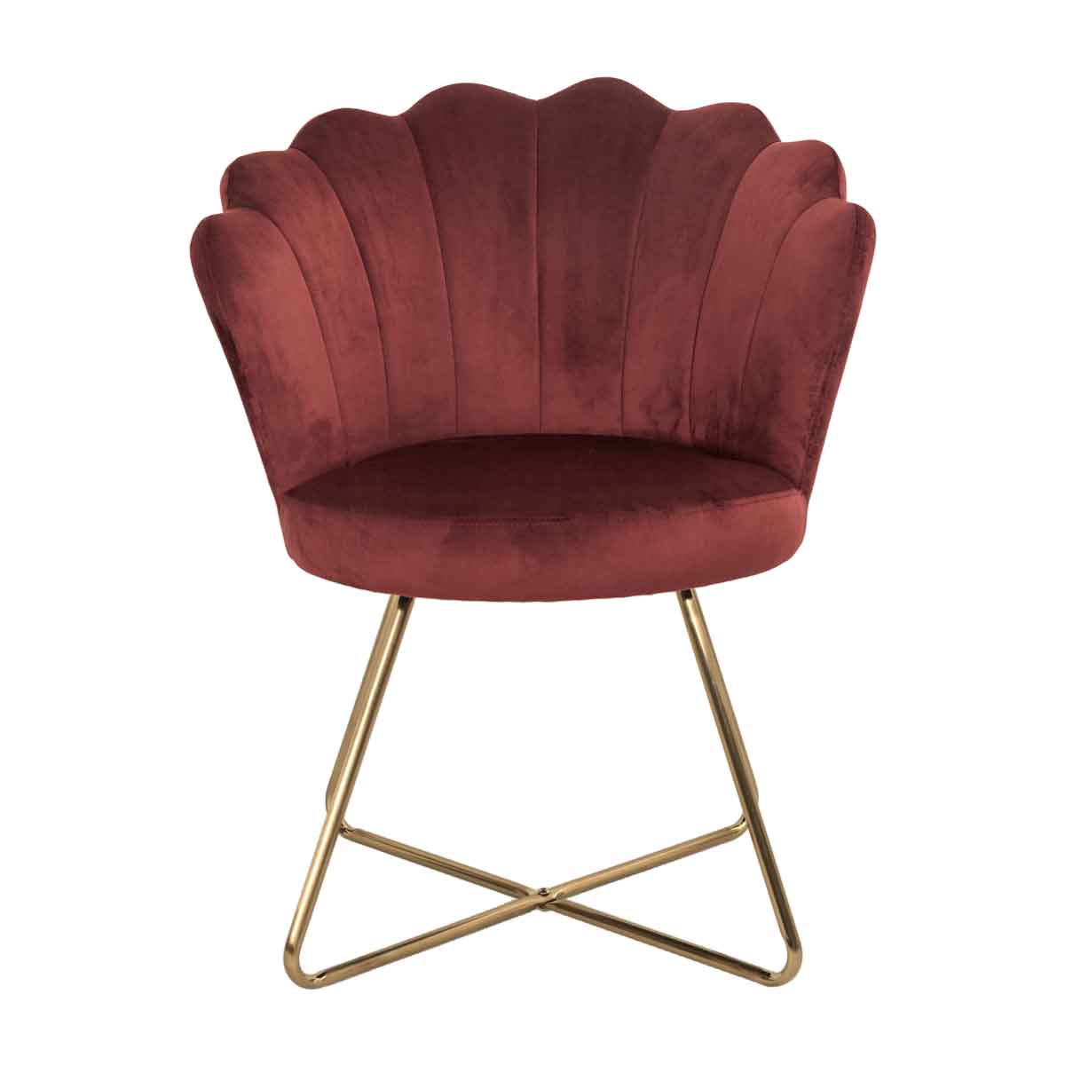 Poltrona BLOOM veludo bordeaux com pernas douradas,  Poltrona BLOOM veludo bordeaux com pernas douradas